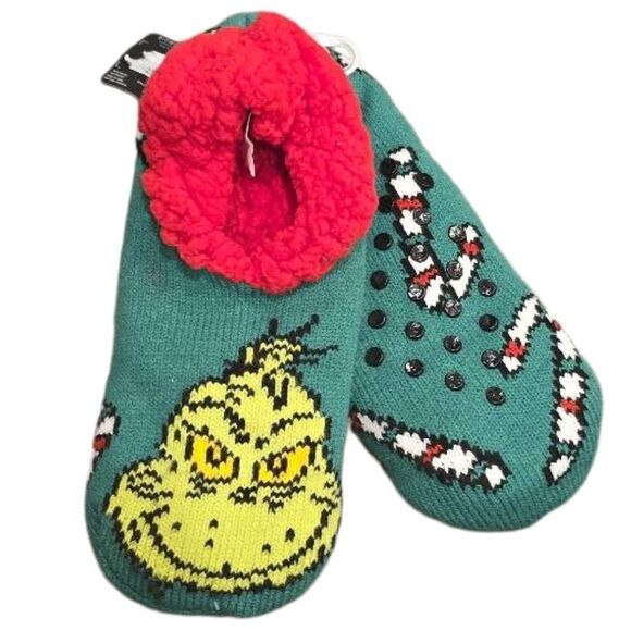 Bioworld Dr. Suess The Grinch Slipper Socks - Picture 1 of 3